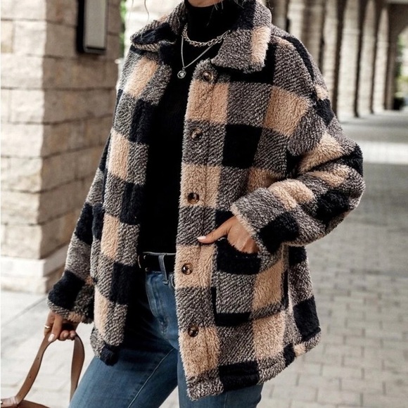 Flannel plaid coat  different sizes NEW - Picture 2 of 2